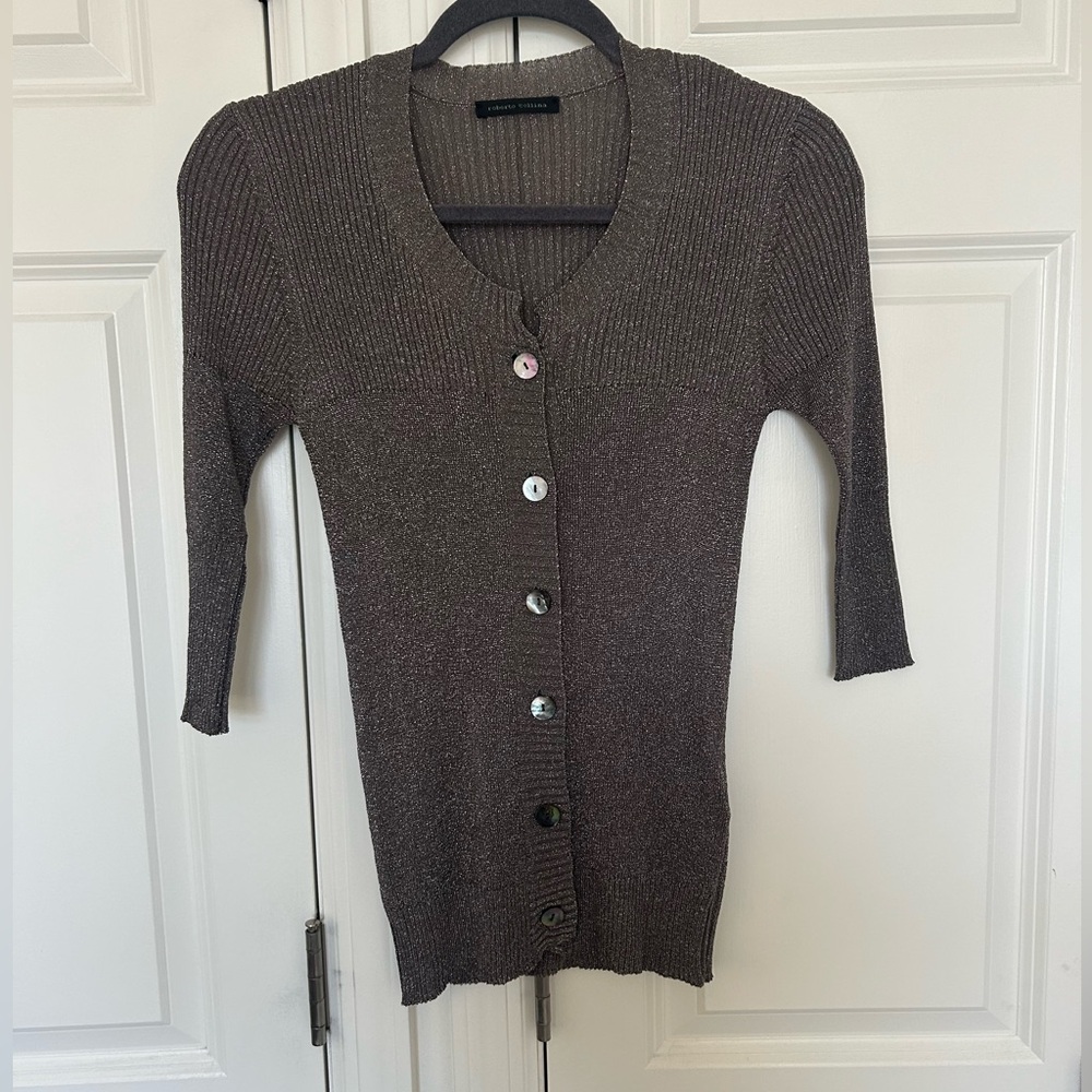 Robert Collina Metallic Knit Cardigan